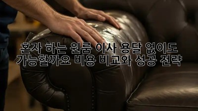 혼자 하는 원룸 이사, 용달 없이도 가능할까요? 비용 비교와 성공 전략!